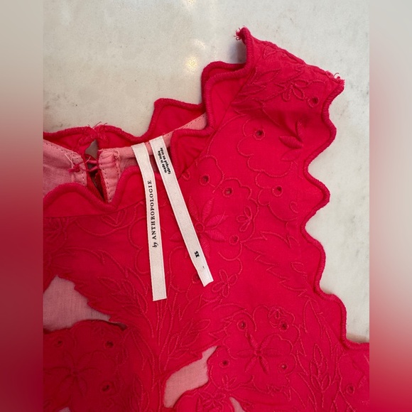 By Anthropologie Sleeveless Cutwork Top- XS- Pink! - Picture 5 of 6